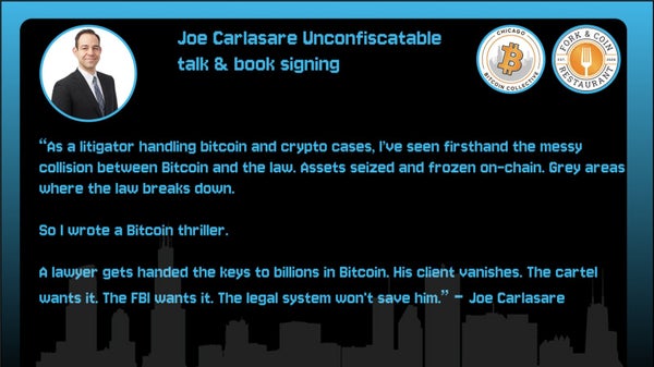 Joe Carlasare Unconfiscatable talk & book signing