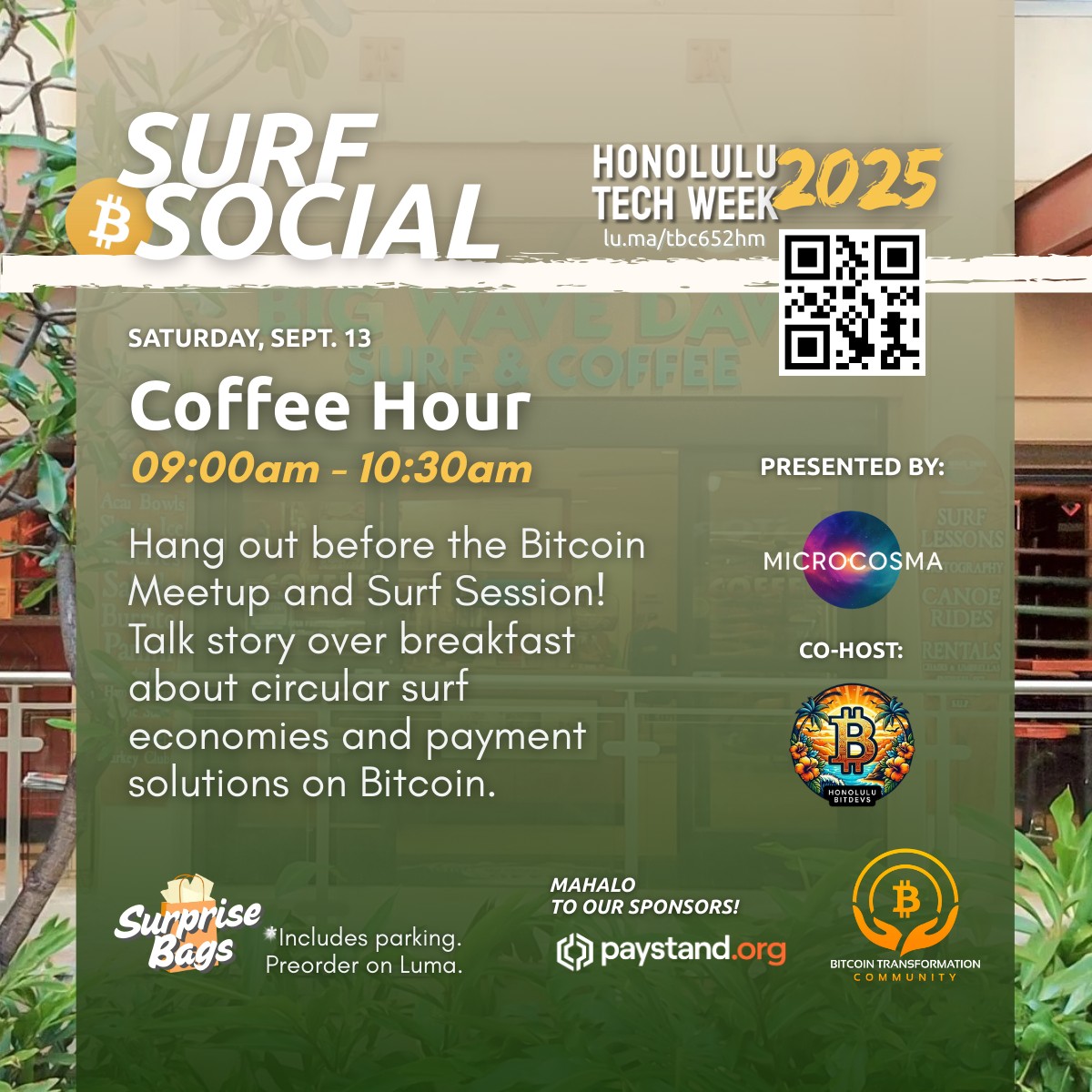 Bitcoin SurfSocial Coffee Hour