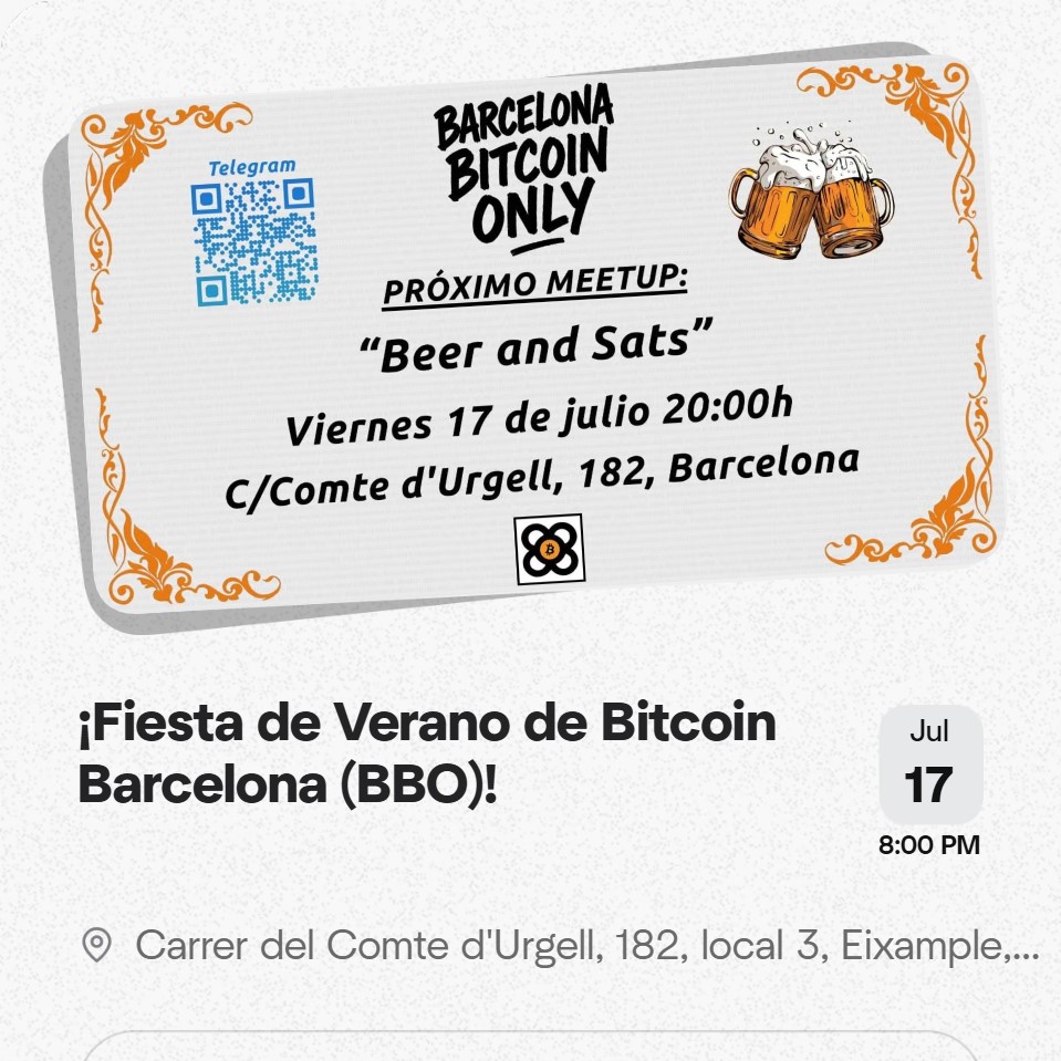 ¡Fiesta de Verano de Bitcoin Barcelona (BBO)!