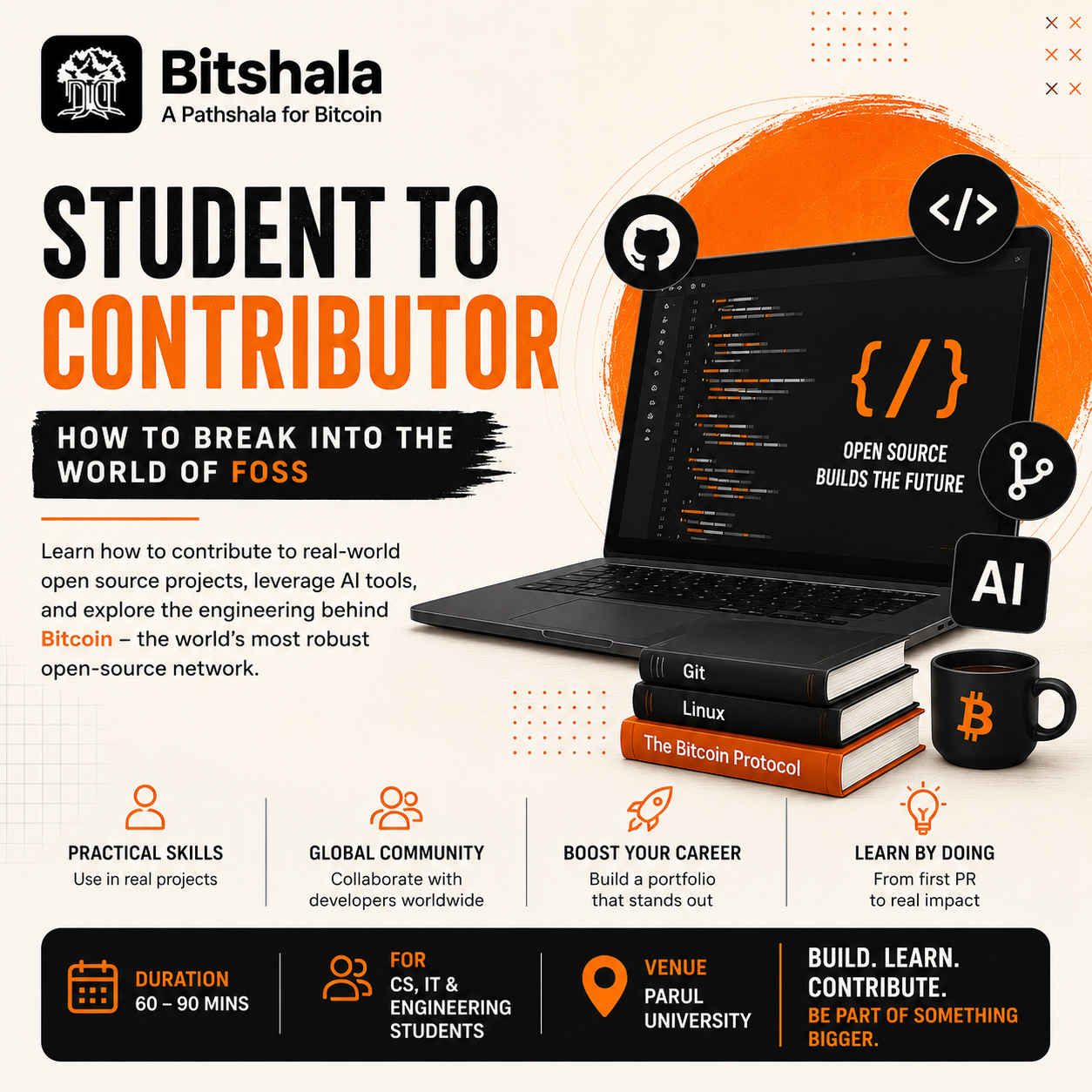 Student to Contributer : How to break into the FOSS world | Parul University, Vadodara