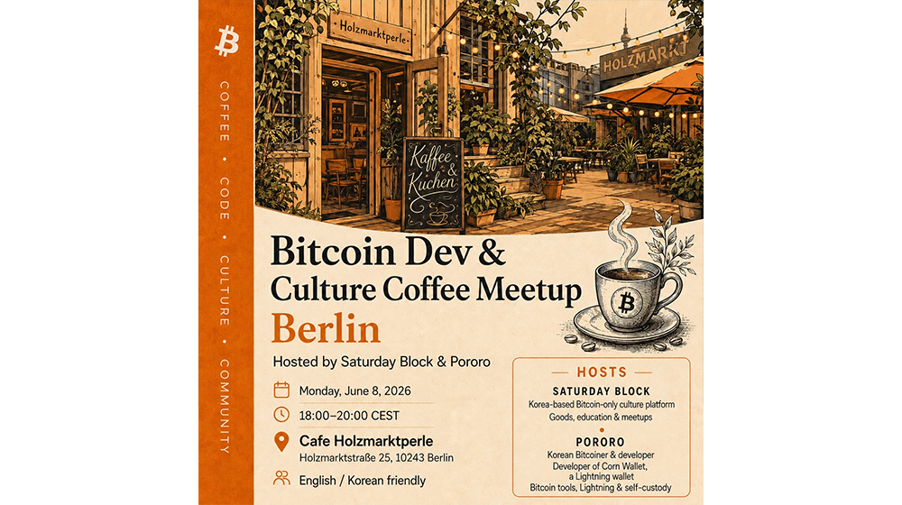 Bitcoin Dev & Culture Coffee Meetup — Berlin