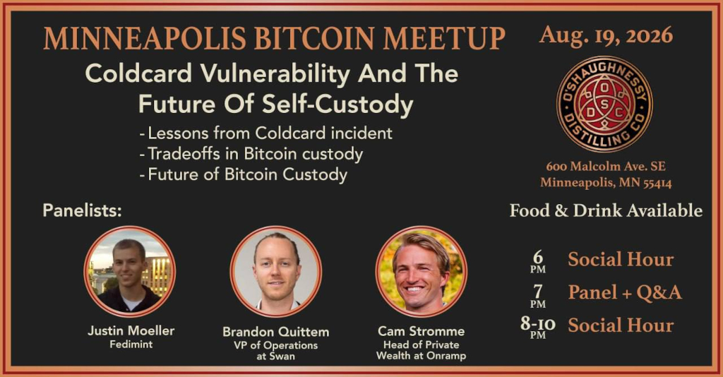 Minneapolis Bitcoin Meetup @ O’Shaughnessy Distilling