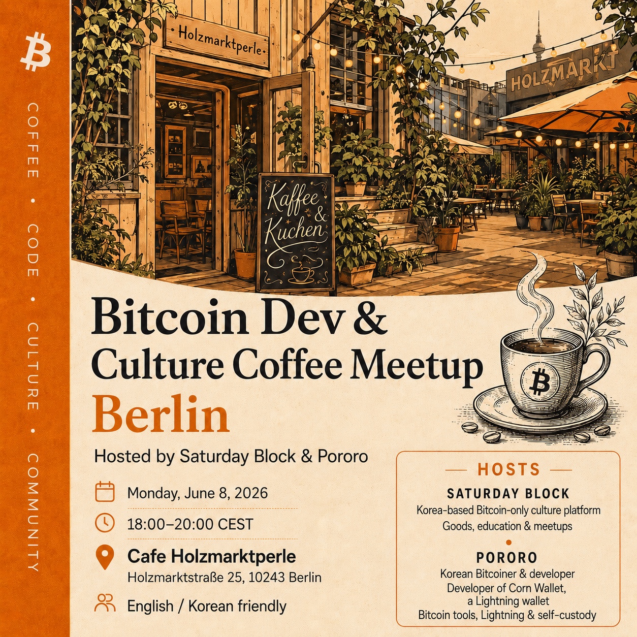Bitcoin Dev & Culture Coffee Meetup — Berlin
