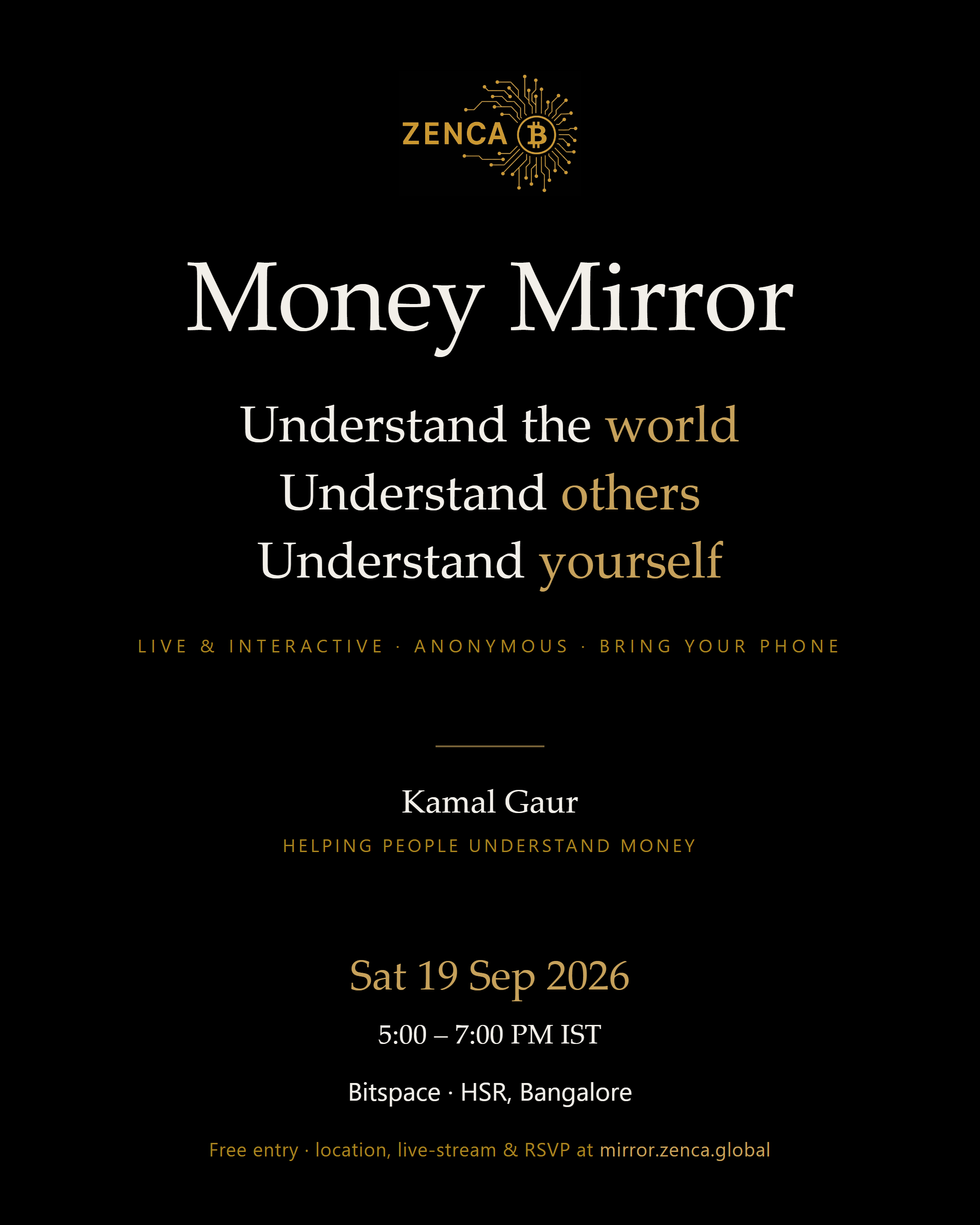 Money Mirror: A live session on money — with the room as the data.